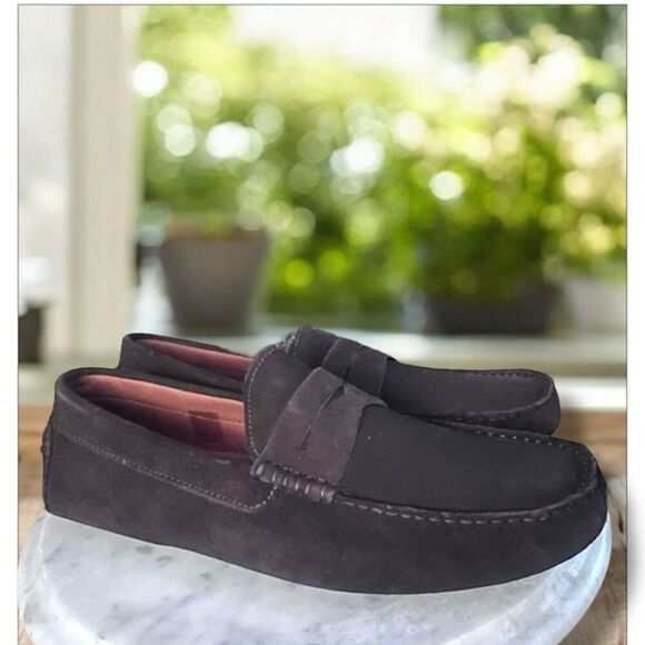 Massimo Matteo Leather Nubuck Suede Penny Driver Slip On main image 10